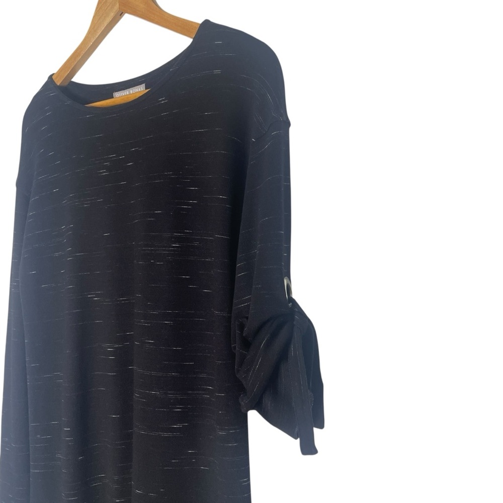 Oliver Bonas Career Dress Black Wht Office Casual Modest Soft Comfy British SZ 8 - Picture 15 of 16